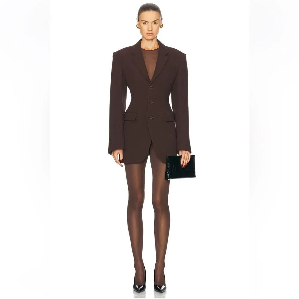 NEW Wardrobe NYC Sheer Tight Dark Brown Size XS